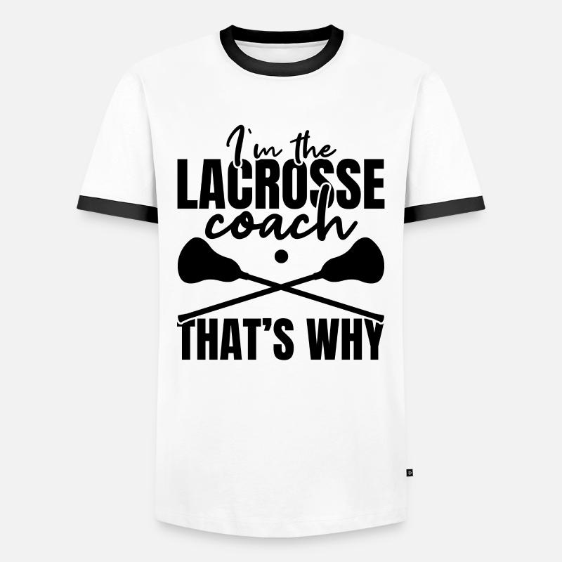 Lacrosse Coach - Männer Kontrast-T-Shirt - Weiß/Schwarz