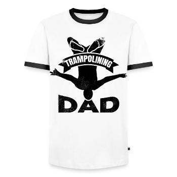 Trampolinspringer Papa - Männer Kontrast-T-Shirt - Weiß/Schwarz - Vorne - AI Model Female 172 light (172cm) & AI Model Male 178 dark (178cm)