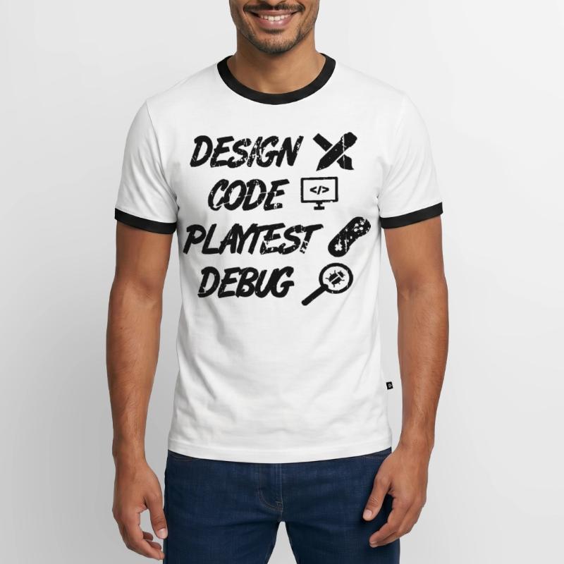 Débogage Playtest de code de conception T-shirt contrasté Homme