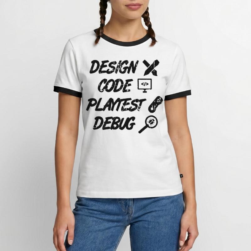 Débogage Playtest de code de conception T-shirt contrasté Homme