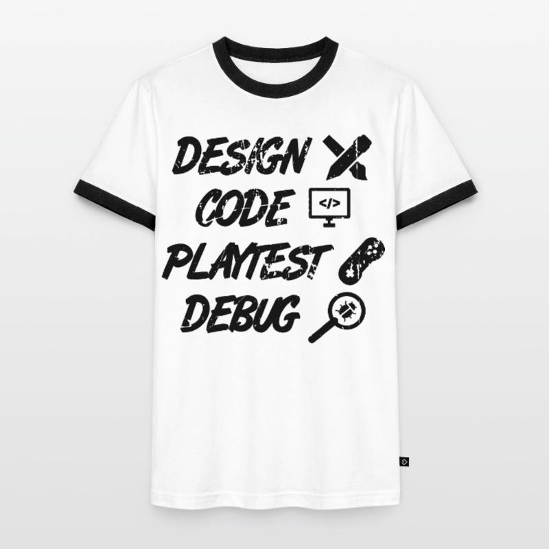 Débogage Playtest de code de conception T-shirt contrasté Homme