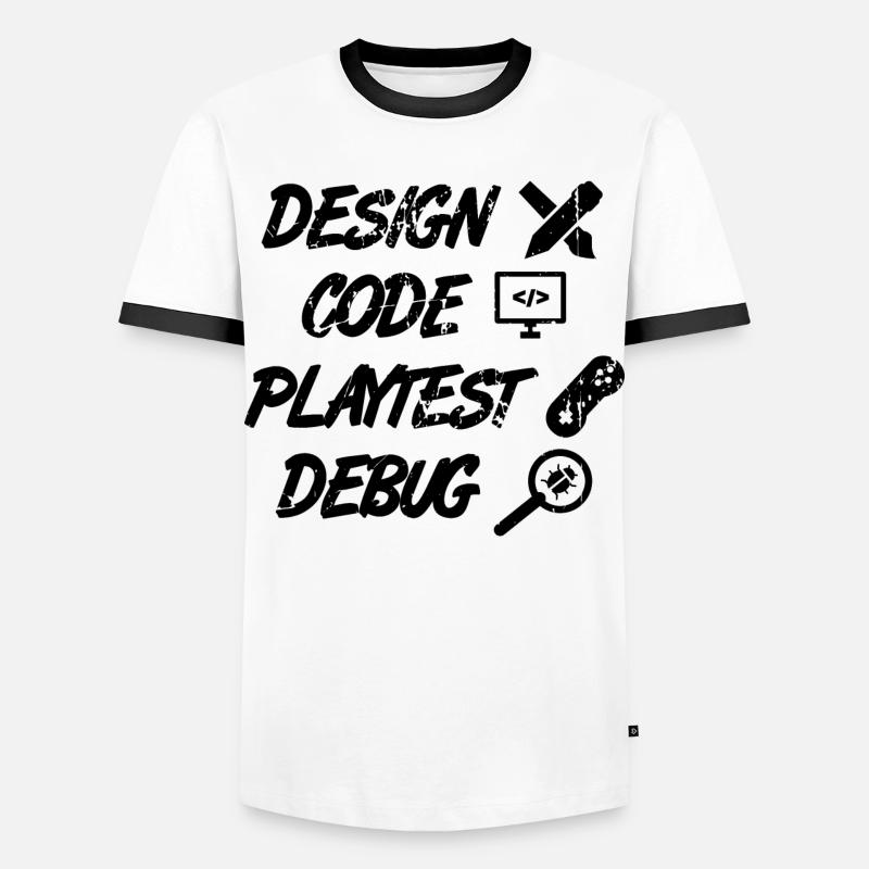 Design Code Playtest Debug - Men's Ringer Shirt - white/black