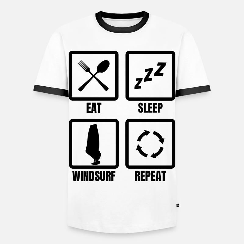 Windsurfer Routine - Men's Ringer Shirt - white/black
