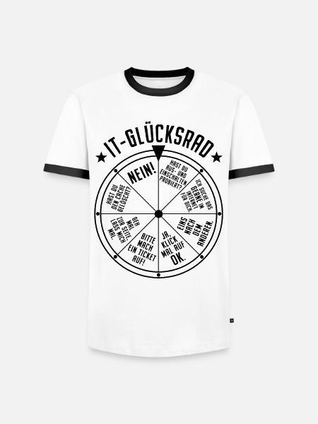 IT Support Glücksrad Service Desk IT Helpdesk Nerd - Männer Kontrast-T-Shirt - Weiß/Schwarz