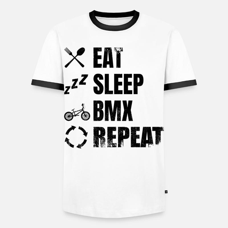 BMX Radfahrer Routine - Männer Kontrast-T-Shirt - Weiß/Schwarz