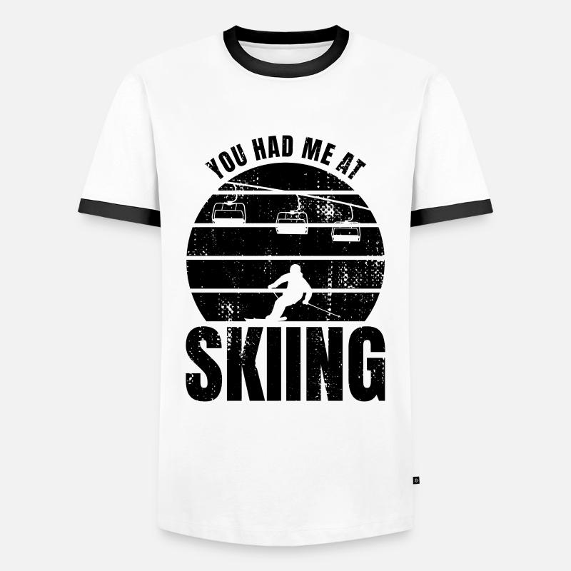 Funny ski slogan - Men's Ringer Shirt - white/black