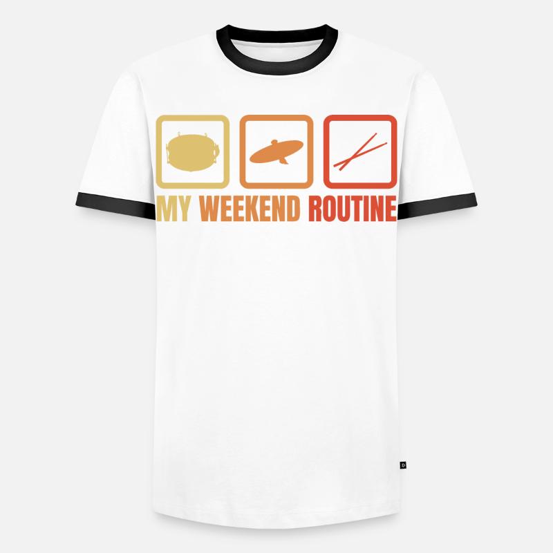 My weekend routine - Men's Ringer Shirt - white/black