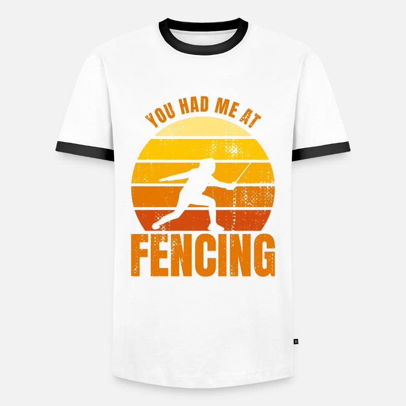 Fecht Witz - Männer Kontrast-T-Shirt - Weiß/Schwarz