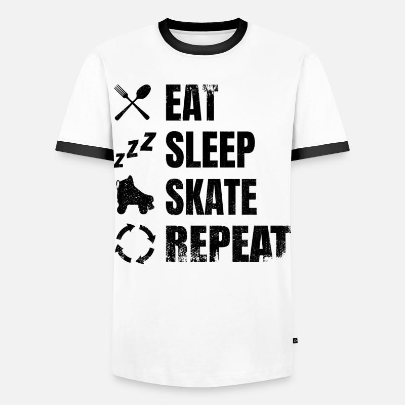 Roller skating routine - Men's Ringer Shirt - white/black