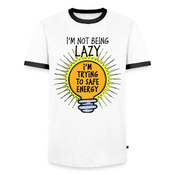 Environmentalists Statement Sustainability Environment - Men's Ringer Shirt - white/black - Front - AI Model Female 172 light (172cm) & AI Model Male 178 dark (178cm)