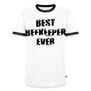 Bester Imker aller Zeiten - Männer Kontrast-T-Shirt - Weiß/Schwarz - Vorne - AI Model Female 172 light (172cm) & AI Model Male 178 dark (178cm)