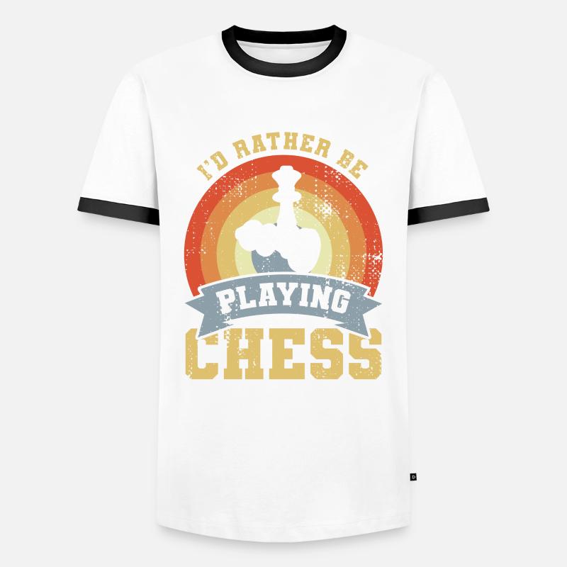 I'd Rather Be Playing Chess - Men's Ringer Shirt - white/black