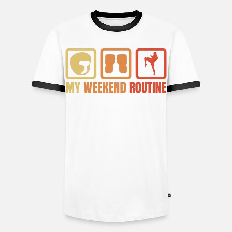 Kickboxer Weekend - Men's Ringer Shirt - white/black
