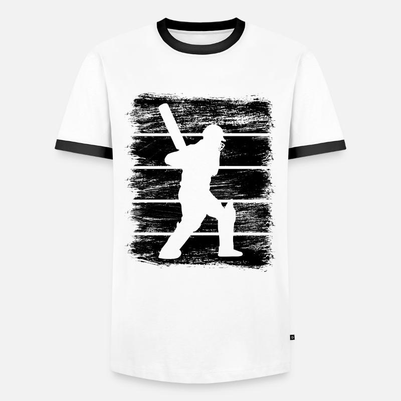 Cricket Batter - Men's Ringer Shirt - white/black