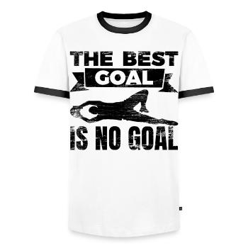 Le meilleur but est de ne pas encaisser de but - T-shirt contrasté Homme - blanc/noir - Devant - AI Model Female 172 light (172cm) & AI Model Male 178 dark (178cm)