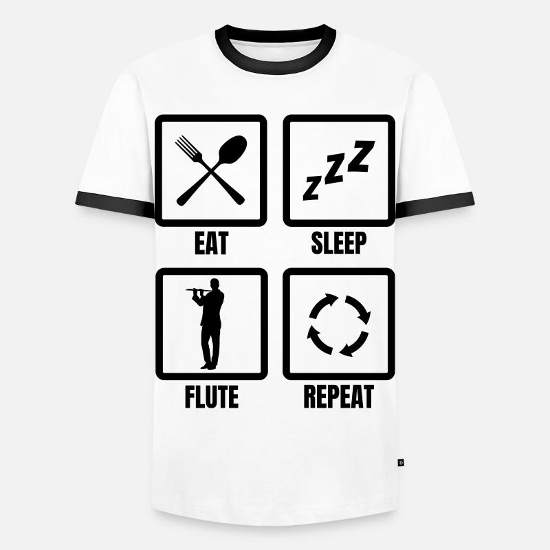 Flute Player Routine - Men's Ringer Shirt - white/black