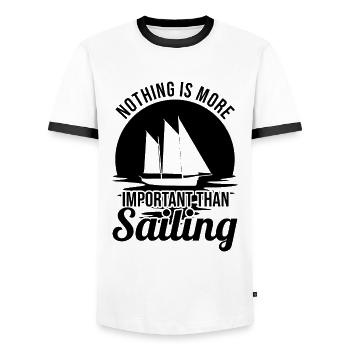 Nichts ist so wichtig wie das Segeln - Männer Kontrast-T-Shirt - Weiß/Schwarz - Vorne - AI Model Female 172 light (172cm) & AI Model Male 178 dark (178cm)