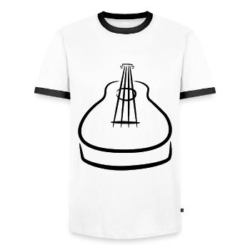 Ukulele Skizze - Männer Kontrast-T-Shirt - Weiß/Schwarz - Vorne - AI Model Female 172 light (172cm) & AI Model Male 178 dark (178cm)