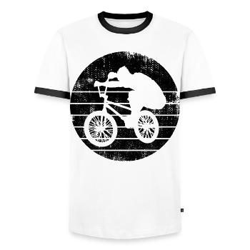 Croquis BMX - T-shirt contrasté Homme - blanc/noir - Devant - AI Model Female 172 light (172cm) & AI Model Male 178 dark (178cm)