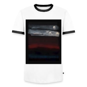 Rothko-Stil in digitalen Farben - Männer Kontrast-T-Shirt - Weiß/Schwarz - Vorne - AI Model Female 172 light (172cm) & AI Model Male 178 dark (178cm)