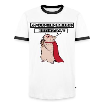 Pets Statement Rat Lap Animal Animals - Men's Ringer Shirt - white/black - Front - AI Model Female 172 light (172cm) & AI Model Male 178 dark (178cm)