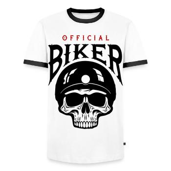 Skeleton Biker - T-shirt contrasté Homme - blanc/noir - Devant - AI Model Female 172 light (172cm) & AI Model Male 178 dark (178cm)