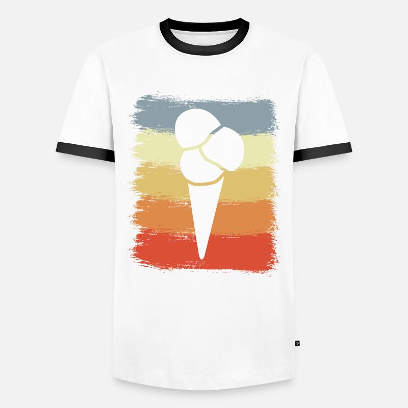 Cornet - Men's Ringer Shirt - white/black