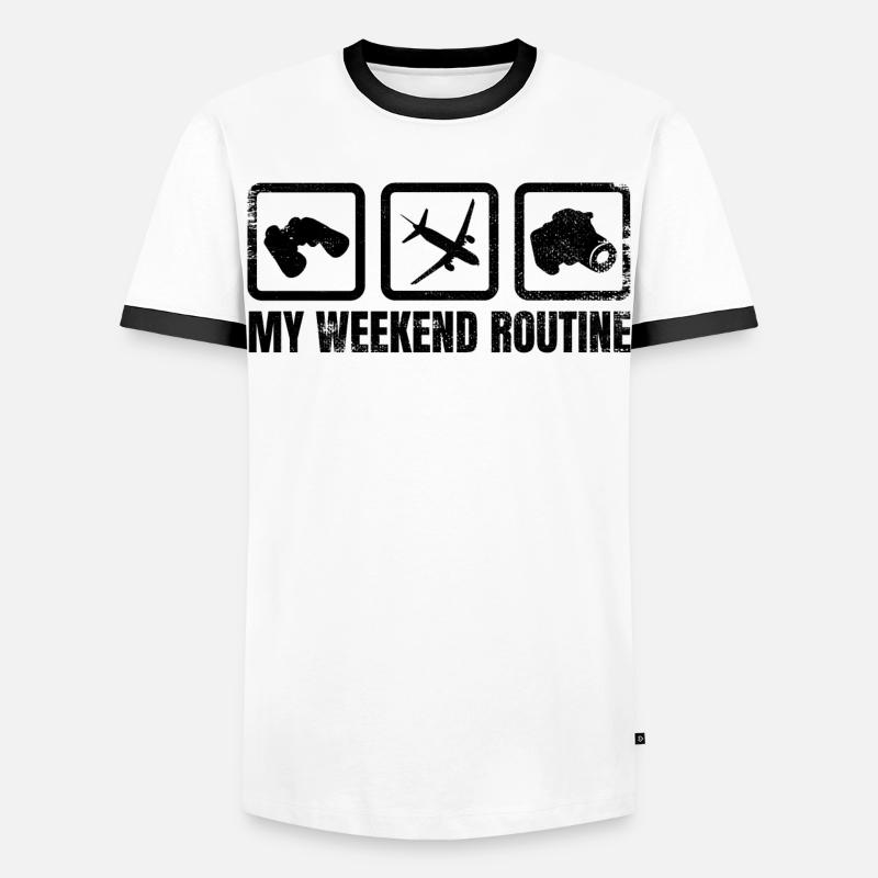 Planespotter Weekends - Men's Ringer Shirt - white/black