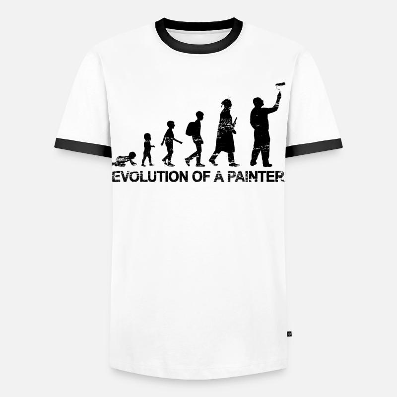 Entwicklung eines Malers - Männer Kontrast-T-Shirt - Weiß/Schwarz