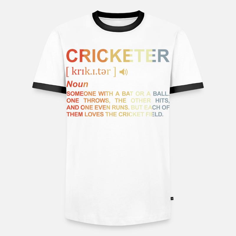 Cricketer Dictionary - Men's Ringer Shirt - white/black