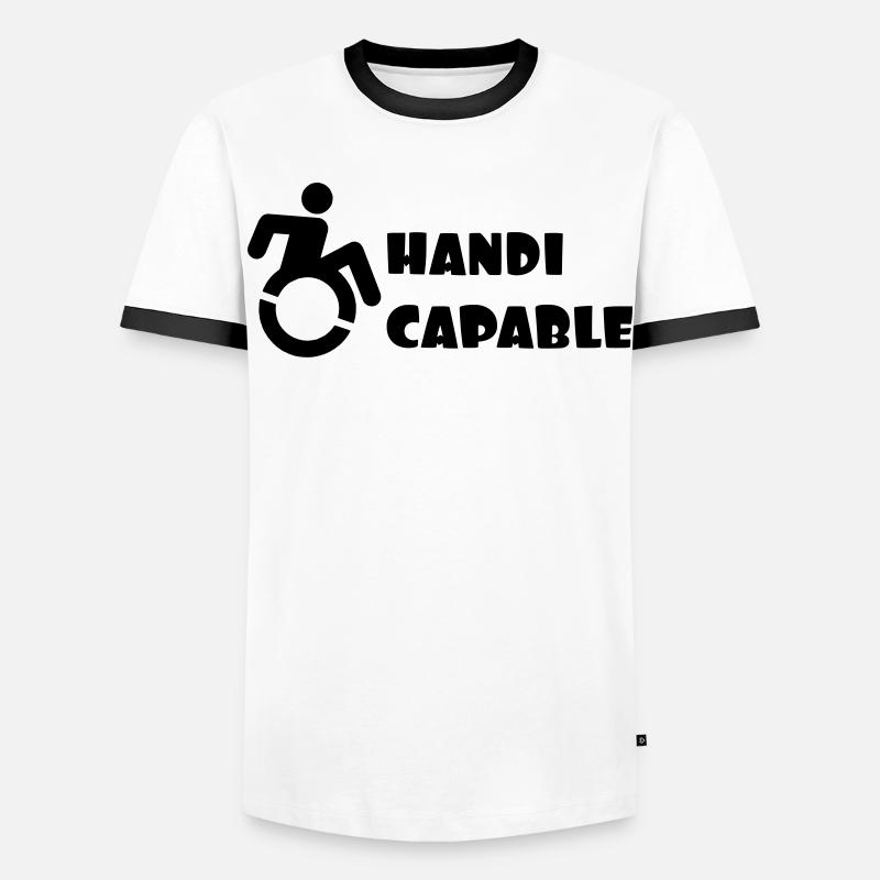 Rollstuhlkompetenz, Behindertenhumor # - Männer Kontrast-T-Shirt - Weiß/Schwarz