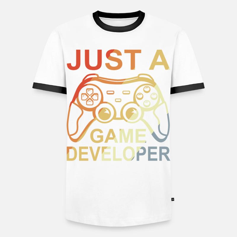 Game Developer - Men's Ringer Shirt - white/black