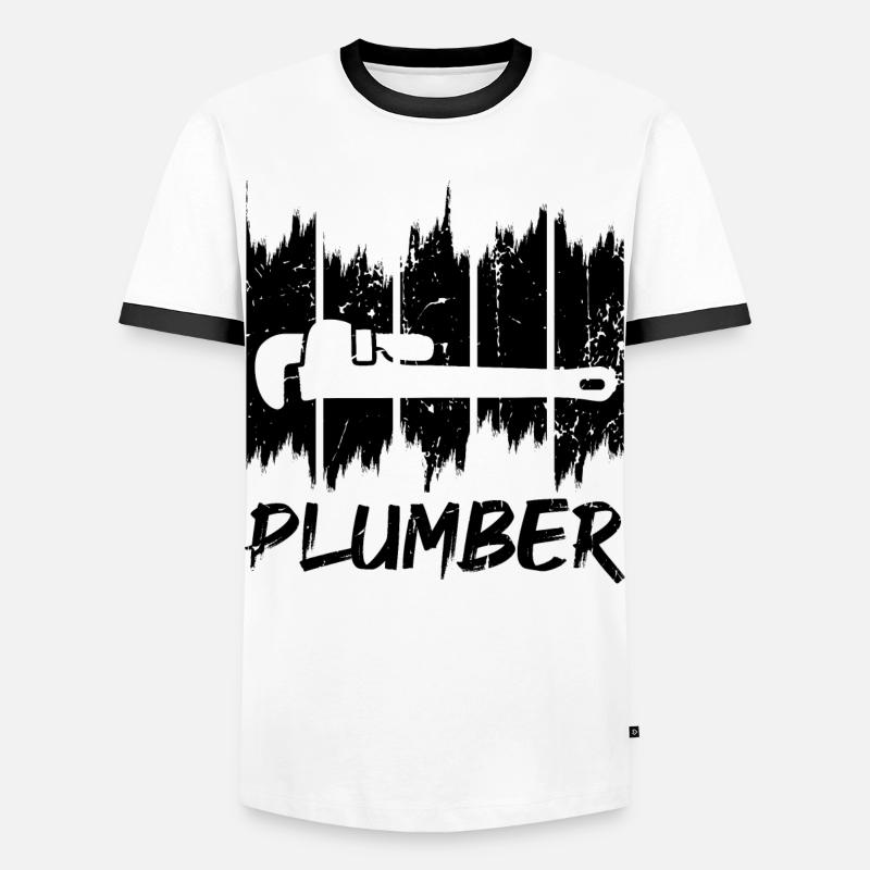 Klempner - Männer Kontrast-T-Shirt - Weiß/Schwarz