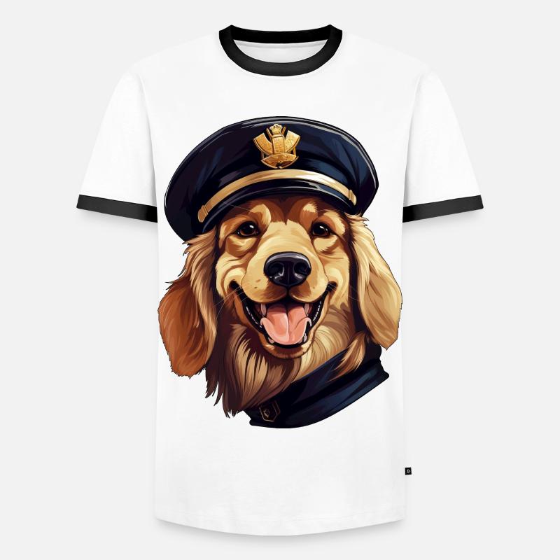 Hunde Polizei - Männer Kontrast-T-Shirt - Weiß/Schwarz