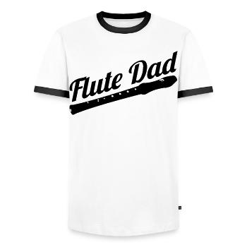 Père joueur de flûte - T-shirt contrasté Homme - blanc/noir - Devant - AI Model Female 172 light (172cm) & AI Model Male 178 dark (178cm)
