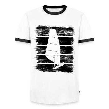 Windsurfing - Men's Ringer Shirt - white/black - Front - AI Model Female 172 light (172cm) & AI Model Male 178 dark (178cm)