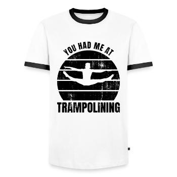 Trampolinist Spruch - Männer Kontrast-T-Shirt - Weiß/Schwarz - Vorne - AI Model Female 172 light (172cm) & AI Model Male 178 dark (178cm)