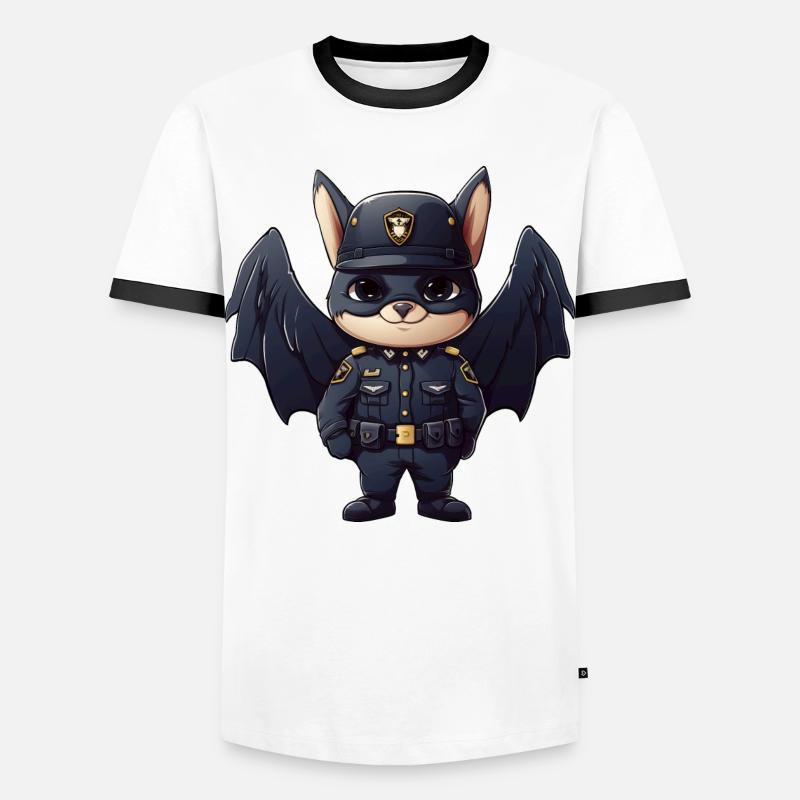 Bat Policeman - Men's Ringer Shirt - white/black