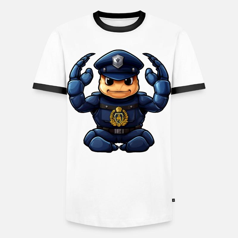 Scorpio Policeman - Men's Ringer Shirt - white/black