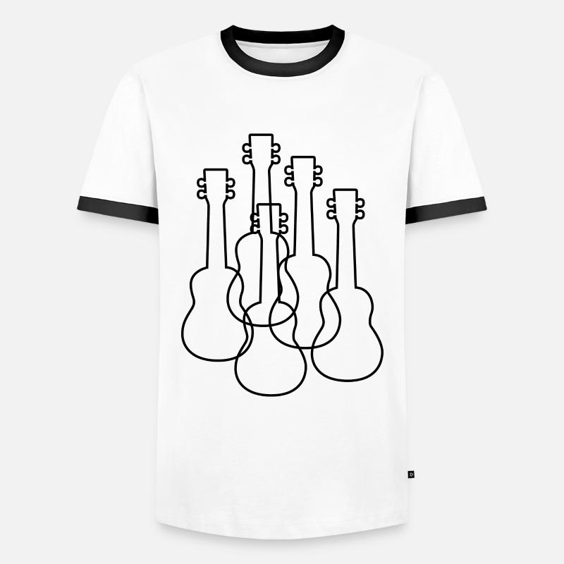 Ukuleles - Men's Ringer Shirt - white/black