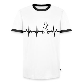 ECG de patinage à roulettes pour femmes - T-shirt contrasté Homme - blanc/noir - Devant - AI Model Female 172 light (172cm) & AI Model Male 178 dark (178cm)