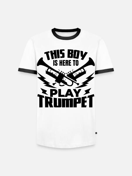 Trumpeter Boy - Men's Ringer Shirt - white/black