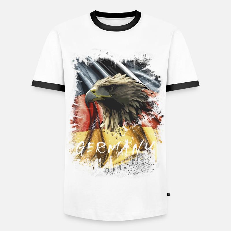 Germany Eagle Eagle Head Gift - Men's Ringer Shirt - white/black