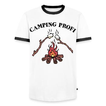 Camping, Campfire, Statement, Hiker, Campsite - Men's Ringer Shirt - white/black - Front - AI Model Female 172 light (172cm) & AI Model Male 178 dark (178cm)