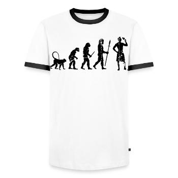 L’évolution de l’amateur de crème glacée - T-shirt contrasté Homme - blanc/noir - Devant - AI Model Female 172 light (172cm) & AI Model Male 178 dark (178cm)