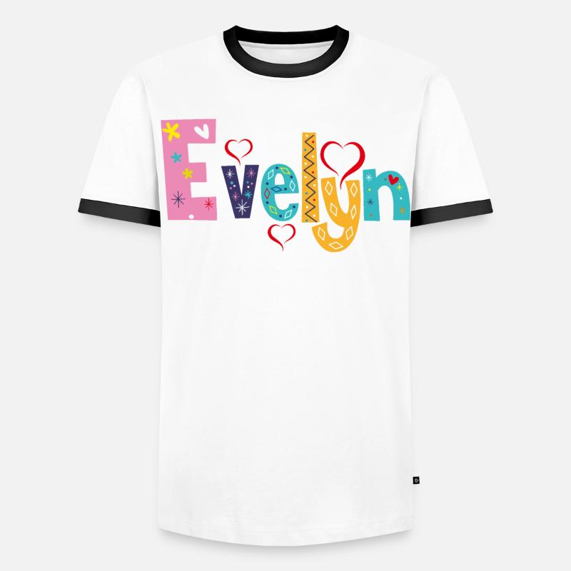 Personalized Evelyn Name - Men's Ringer Shirt - white/black