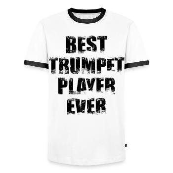 Best Trumpeter - Men's Ringer Shirt - white/black - Front - AI Model Female 172 light (172cm) & AI Model Male 178 dark (178cm)