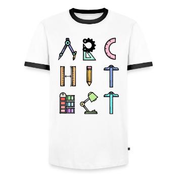 Architect Profession Saying Job Career Supervisor - Men's Ringer Shirt - white/black - Front - AI Model Female 172 light (172cm) & AI Model Male 178 dark (178cm)
