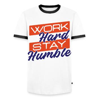 Arbeitskollege Statement Job Erfolg Karriere - Männer Kontrast-T-Shirt - Weiß/Schwarz - Vorne - AI Model Female 172 light (172cm) & AI Model Male 178 dark (178cm)