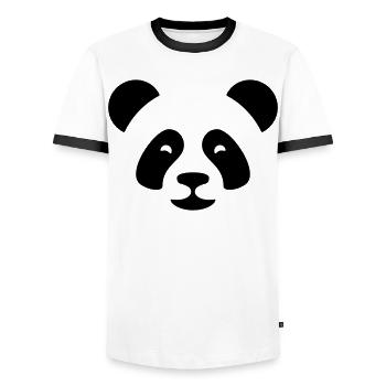 Panda - Men's Ringer Shirt - white/black - Front - AI Model Female 172 light (172cm) & AI Model Male 178 dark (178cm)